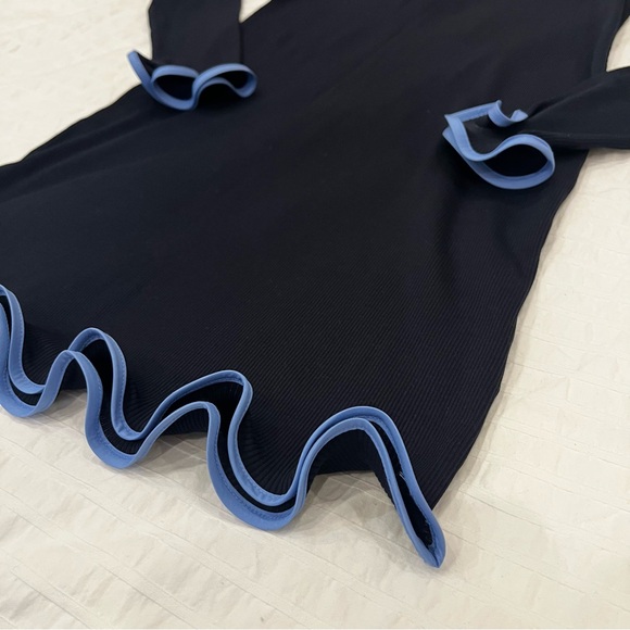 NWT Veronica Beard Baranova Ruffle-Trim Mini Dress in Navy - Picture 9 of 10